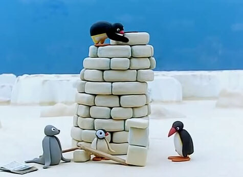 Mythische scène uit Pingu.